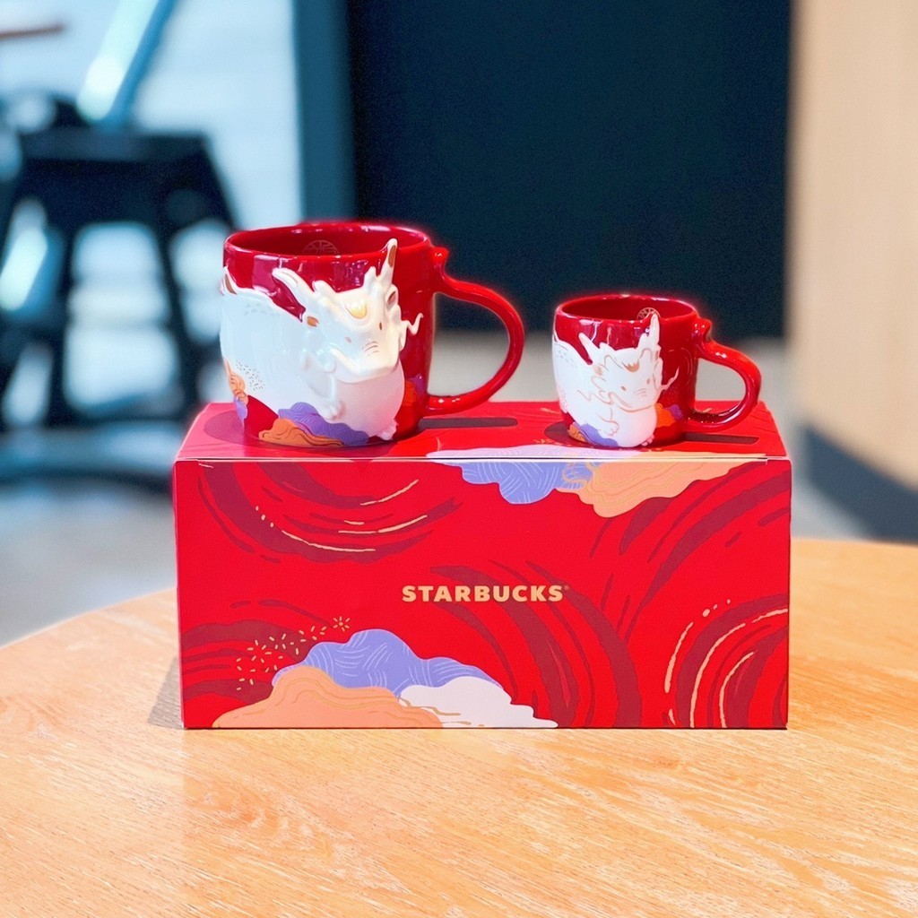 【24小时出货】星巴克杯子24新年禮物經典龍系列生肖款馬克杯陶瓷咖啡杯一對禮盒