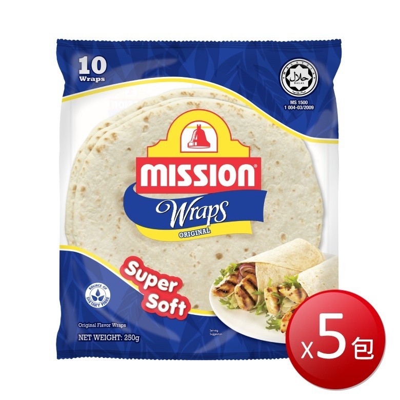 冷凍 Mission 6吋墨西哥薄餅(250g(10片)X5包)[免運][大買家]
