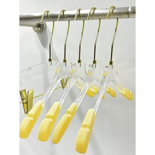 【客製化】 【衣架】 成人亞克力水晶透明衣架服裝店專用女裝植絨防滑衣撐褲夾定製logo