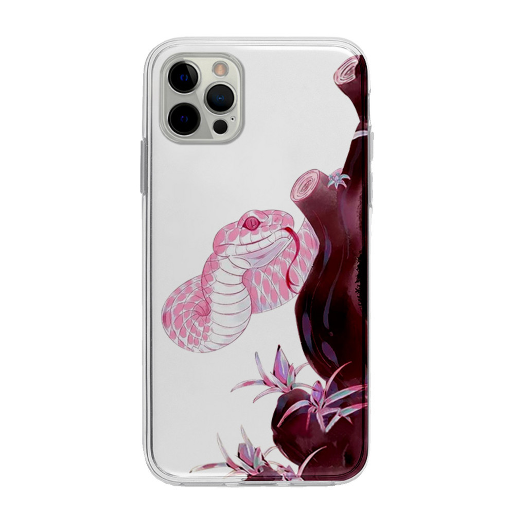 搞怪粉色蛇適用iPhone15promax手機殼蘋果13/12/7plus小米14華為P60榮耀90vivoS17E透明