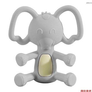 大象形狀嬰兒牙膠出牙玩具出牙奶嘴矽膠咀嚼玩具嬰兒發出有趣的聲音