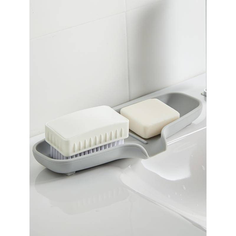 肥皂盒矽膠檯面瀝水大號不積水衛生間皂架軟家用浴室排水香皂盒子