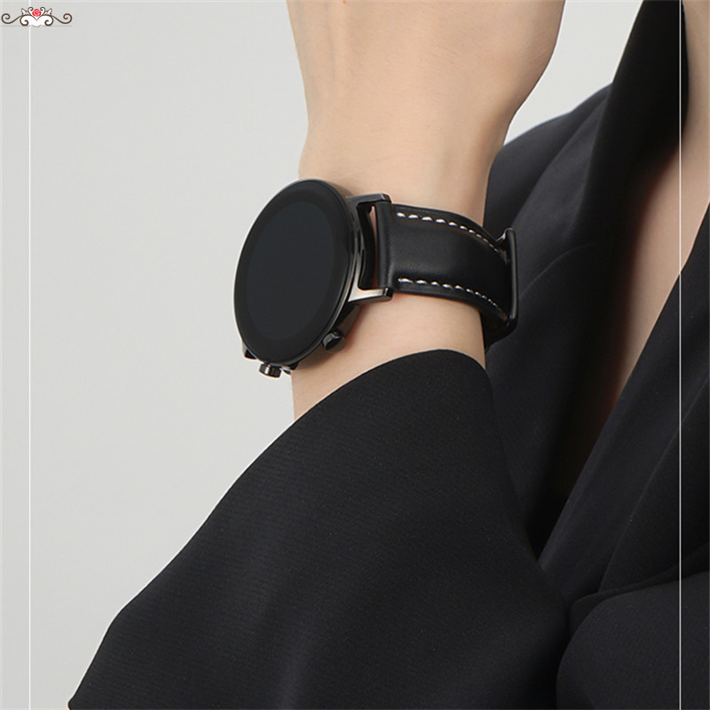 真皮金屬扣錶帶22mm 適用華米Amazfit GTR 4 3錶帶 高級時尚女款手錶帶
