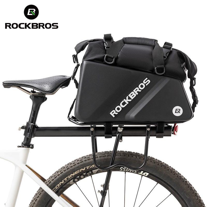 Rockbros 自行車硬殼後備箱包多功能大容量自行車後架提包反光自行車後座行李箱 11.6L