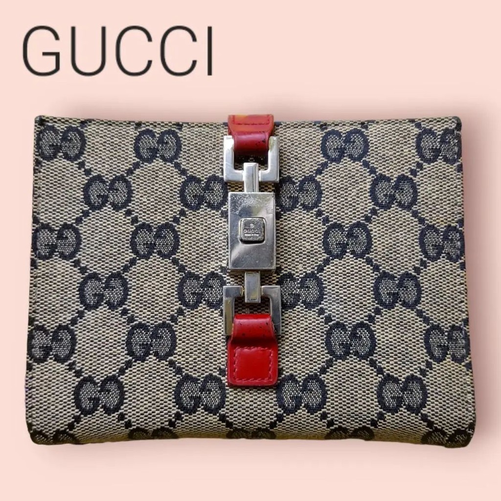 GUCCI 古馳 錢包 New Jackie 賈姬包 GG Canvas 帆布 對折 GG紋 日本直送 二手