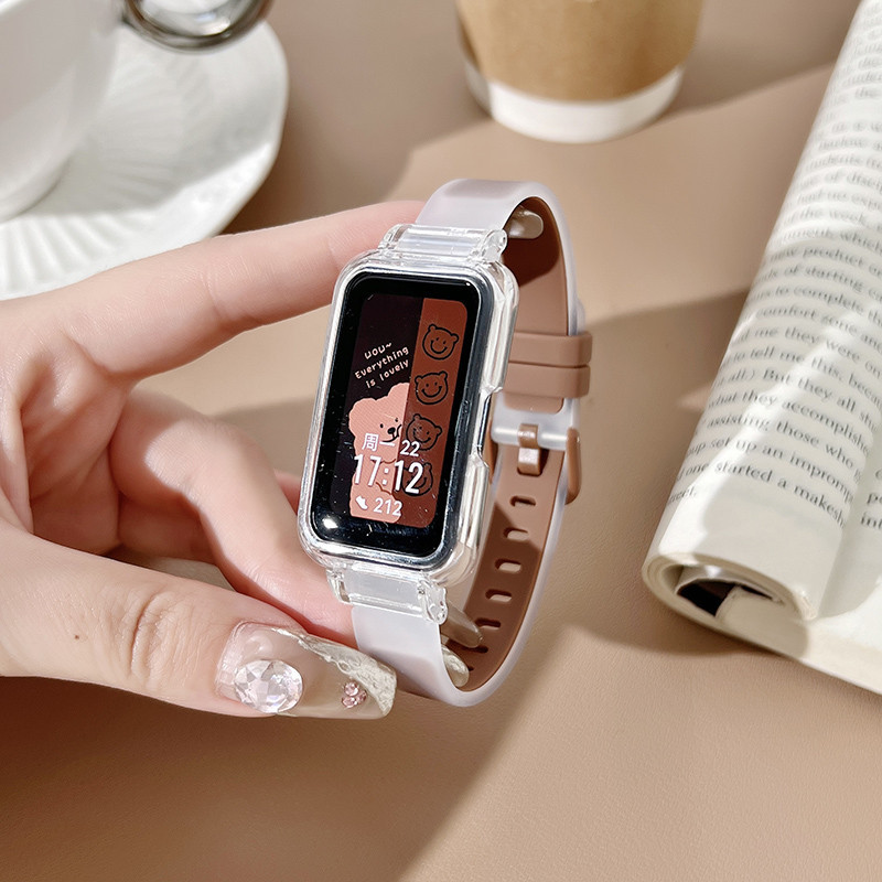 三星Galaxy Fit 3 雙色透明硅膠錶帶 适用于三星Galaxy Fit 3智能手錶 Galaxy fit3配件替