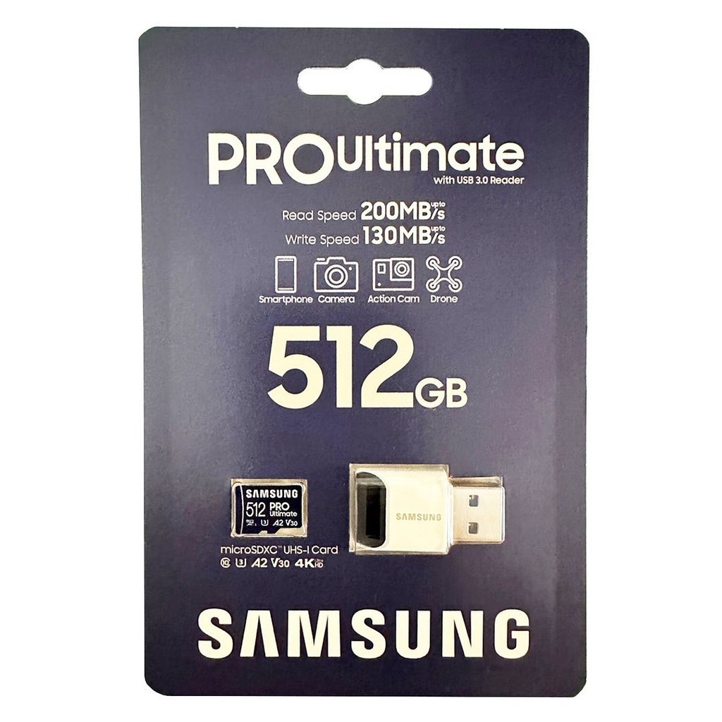 三星 PRO Ultimate 512GB microSD 記憶卡 (連USB讀卡機)MB-MY512SB(平行進口)