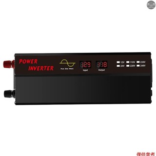 純正弦波逆變器 DC 12V 到 AC 100V-120V 800W 純正弦波逆變器雙 USB 端口冷卻風扇,用於汽車