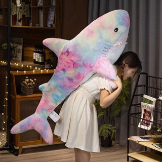 彩色鯊魚✨毛絨玩具 玩偶 抱著睡覺的公仔 大號 布娃娃 女生床上 生日禮物 超大鯊魚抱枕 100公分大鯊魚抱枕 婚禮小物