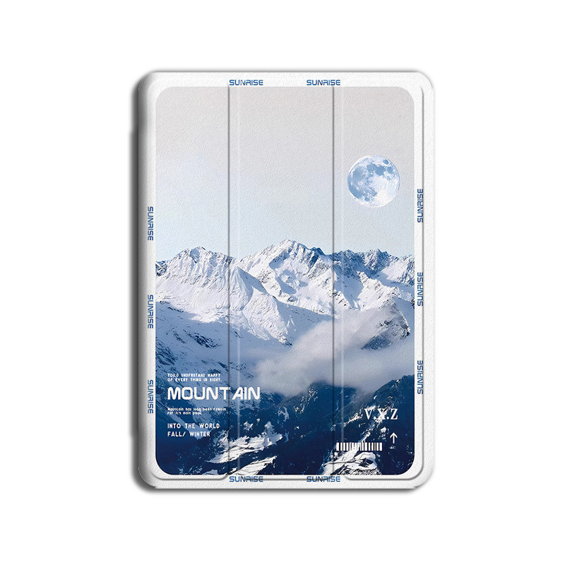 雪山適用ipad9高級感平板保護套2022款air5三折mini6創意12.9寒月pro11帶筆槽2021小眾air2蘋