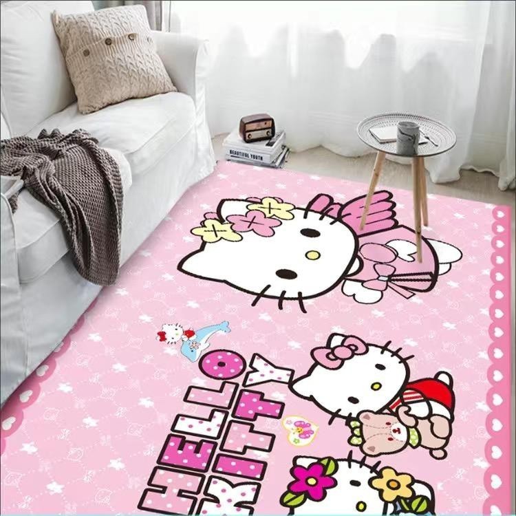 門墊 Hello Kitty 女孩房間床邊毯 凱蒂貓 可水洗兒童地墊 嬰兒爬行墊 堤提貓 玄關門墊