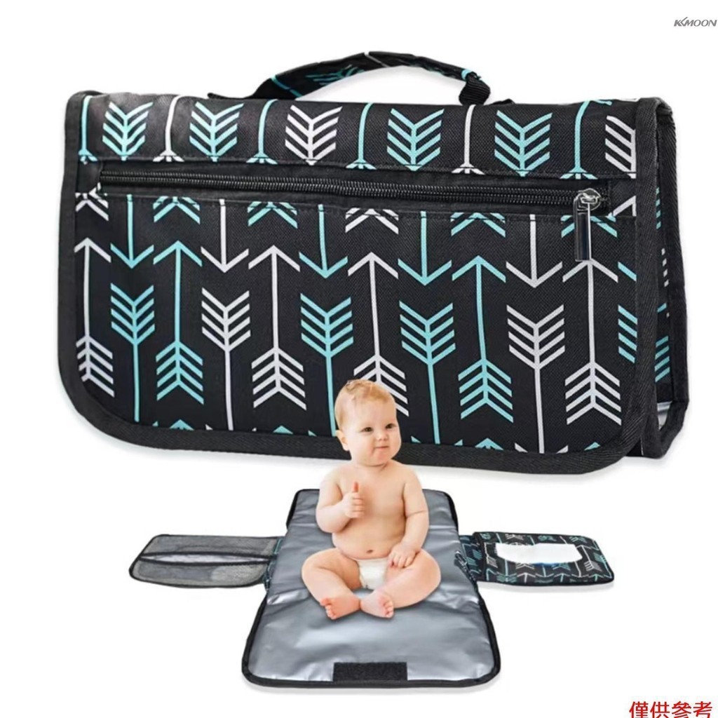 便攜式嬰兒換尿布墊防水旅行嬰兒換尿布墊可折疊嬰兒換尿布墊內置枕頭帶口袋嬰兒淋浴禮物