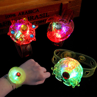 新款led閃光卡通陀螺手錶 旋轉陀螺手錶兒童發光玩具地攤熱賣批發