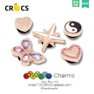 crocs jibbitz洞洞鞋鞋花diy配飾crocs鞋釦金屬立體閃耀鑽石卡駱馳蝴蝶水晶裝飾