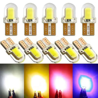 10 件裝 T10 W5W 燈泡 12V LED 汽車內飾燈牌照燈 COB T10 LED Canbus 多色汽車燈汽車
