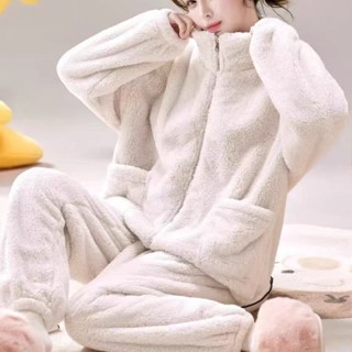 維多利亞秋冬保暖睡衣 珊瑚絨加厚加絨 可外穿家居服套裝 珊瑚絨睡衣 大尺碼 情侶睡衣 睡衣 睡褲 家居服 保暖 sam