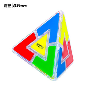 Qiyi Cube 透明二重奏金字塔速度魔方,兒童和成人無貼紙魔方三角形扭曲拼圖