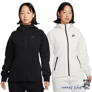 Nike 女裝 連帽外套 拉鍊口袋 落肩 黑/雪花灰 FB8339-010/FB8339-013