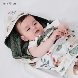 Insular 嬰兒襁褓毯連帽裹毯睡袋嬰兒透氣抓絨睡袋新生嬰兒床上用品柔軟被子
