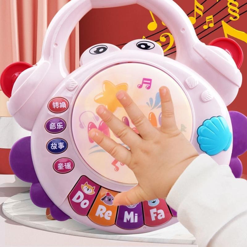 音樂鼓寶寶音樂手拍鼓拍拍鼓早教8益智1歲3-6-9個月一六嬰兒玩具820240305