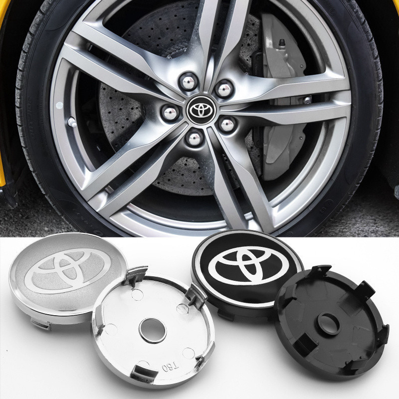 CAMRY 豐田 4 件 60 毫米車輪中心蓋輪胎標誌裝飾蓋適用於凱美瑞漢蘭達 Avalon COROLLA YARIS