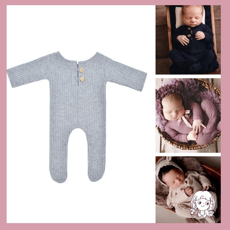 哈哈針織嬰兒連身衣嬰兒攝影擺姿勢服裝新生兒拍照道具服裝