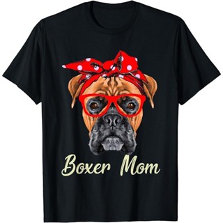 Boxer Mom Dogs T 恤母親節狗情侶禮物 T 恤