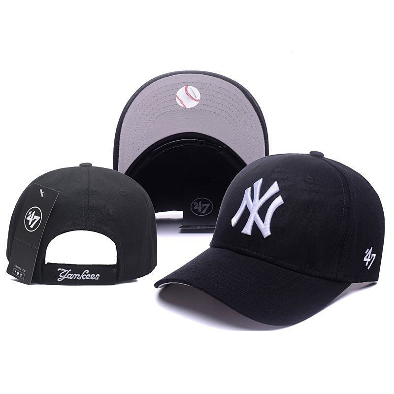 MLB 美國職業棒球大聯盟時尚紐約洋基隊 47 帽棒球帽可調節帽子男式女式黑色紐約帽 MTIC