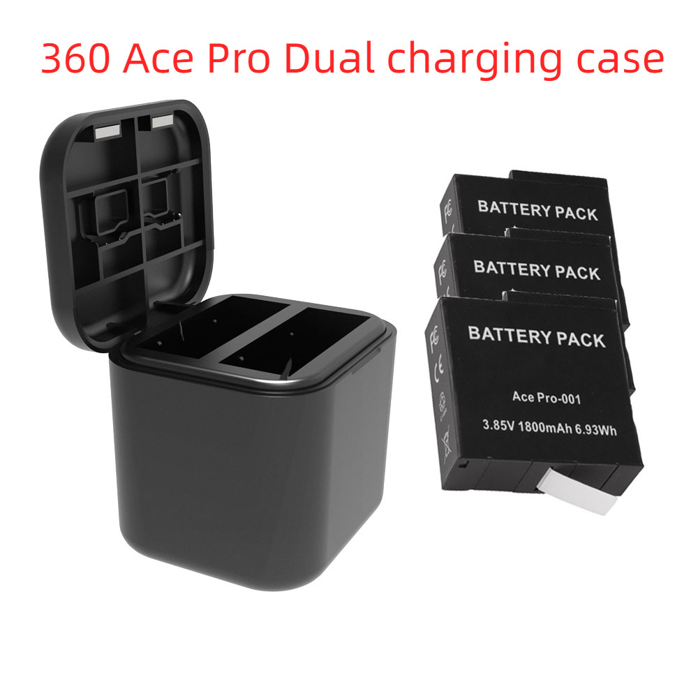 适用于Insta360 Ace Pro/Ace 雙充電電池雙充電器 Insta360 運動相機配件存儲