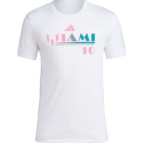 愛迪達 男士棉質 T 恤 adidas 男士 Messi M iami 短袖 T 恤 4XL, 5XL, 6XL