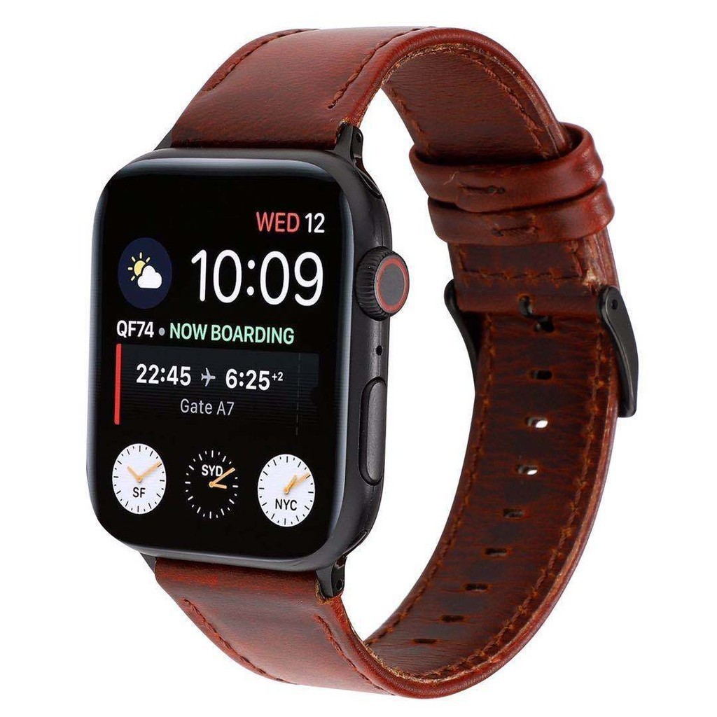 【特價】適用蘋果手錶iwatch7皮錶帶apple watch2/3/4/5/6代瘋馬紋錶帶SE錶帶