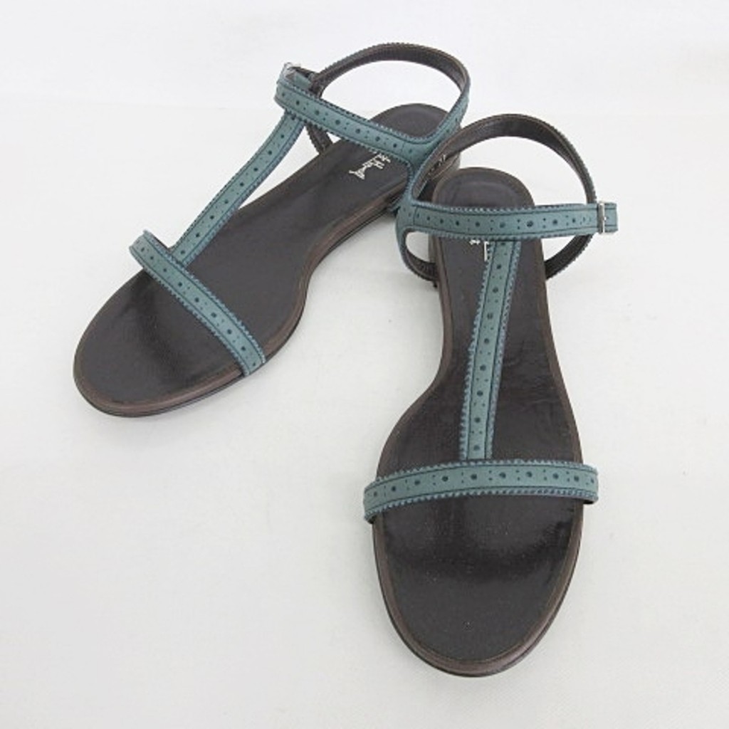 MARGARET HOWELL green AILE涼鞋二十三 綠色 藍色 棕 日本直送 二手