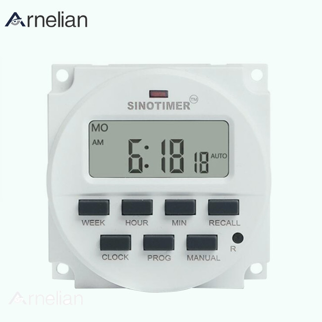 Arnelian 12V/24V/110V/220V AC/DC數字智能電源定時開關可編程繼電器控制定時器