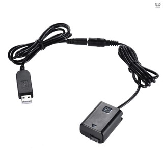 Andoer NP-FW50 虛擬電池 + 直流移動電源 (5V 2A) USB 適配器電纜更換 AC-PW20 用於