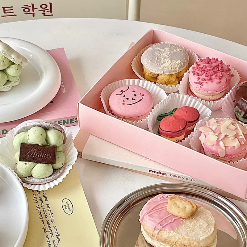 【現貨】【馬卡龍包裝盒】韓系 透明甜品盒 達克瓦茲瑪德琳費南雪包裝盒 胖馬卡龍蛋糕盒 打包盒