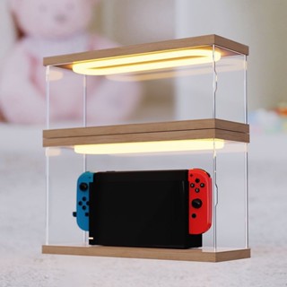 【新店特惠】任天堂switch保護罩 透明保護殼遊戲機底座盒 oled亞克力防塵收納盒