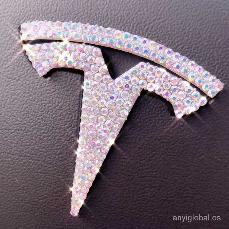 【碎鑽車標貼】特斯拉TESLA 車標鑲鑽modelY/X/X/S 水晶車標 個性改裝飾 配件 車貼鑽石