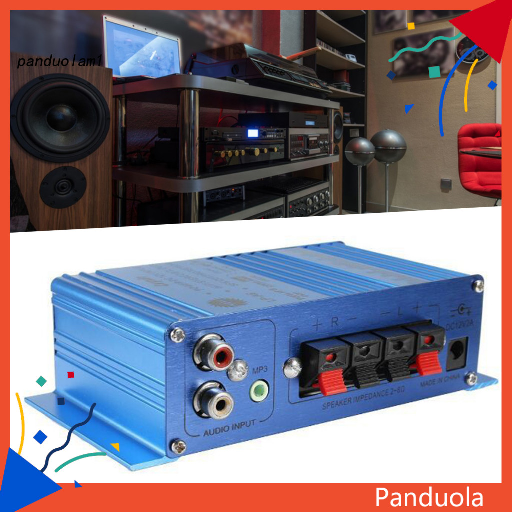 Pandu 功率放大器雙通道立體聲迷你低音和高音音量控制汽車音頻放大器
