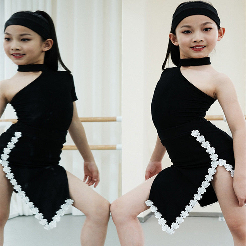 舞蹈服莫代爾上衣女孩拉丁舞練功服下裝兒童新款表演比賽服DAS180 NF3W