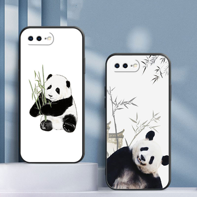 手繪熊貓zzdiy軟殼適用於iphone 7plus 6 7 8plus 6splus se x xs 防塵、防水、親膚