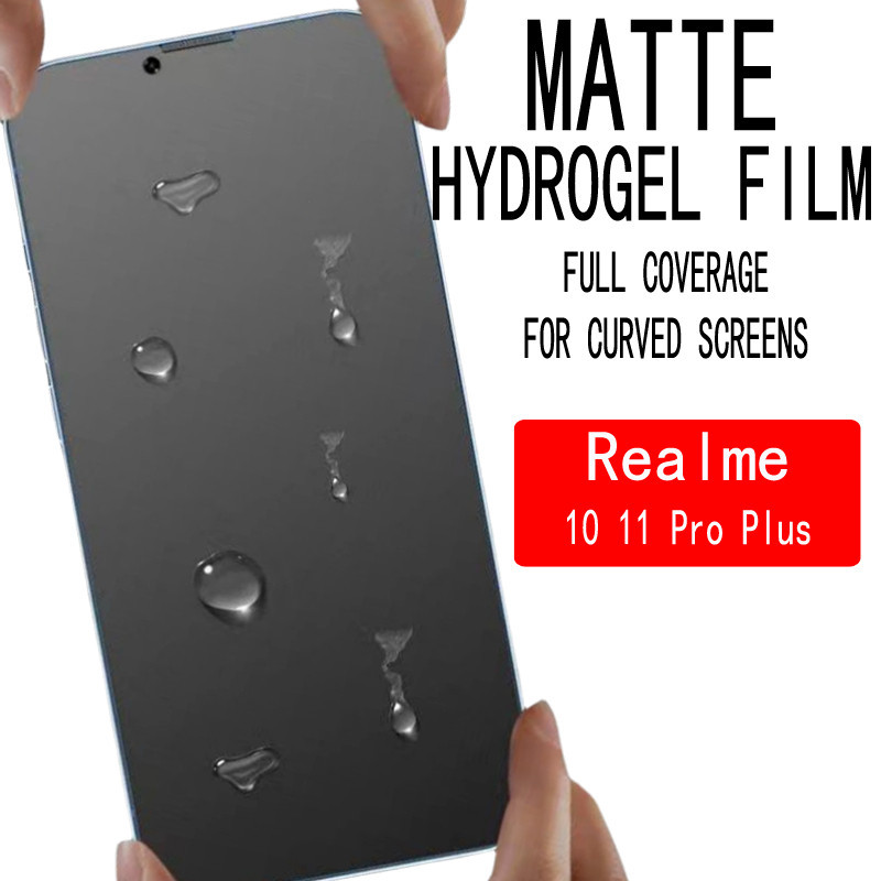 1~3片装 真我 滿版霧面水凝膜 適用Realme 10 /11/12 Pro Plus 啞光螢幕保護膜 自動修復抗指紋