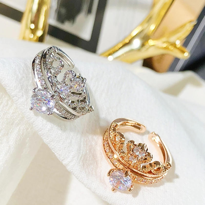 雙層 皇冠 戒指 女 可拆卸 兩件套 組合 套戒 女王 王冠 二合一潮人個性指環