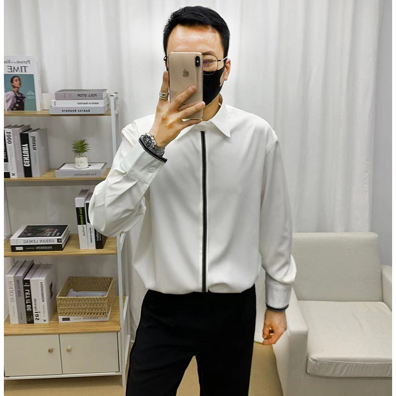 【zy.xz】CS149-P65 春季新款襯衫潮流上衣長袖休閒襯衫