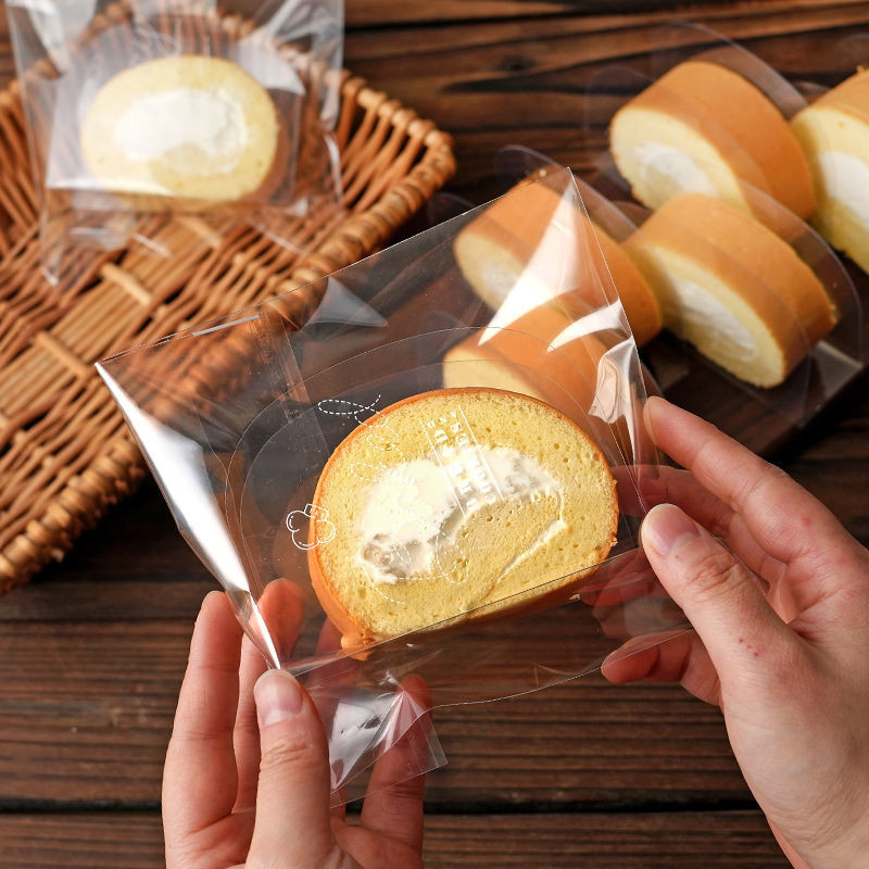 🔥台灣新款熱賣🔥 蛋糕卷專用包裝袋 自封袋塑料透明分隔圍邊 慕斯甜品空盒子烘焙工具