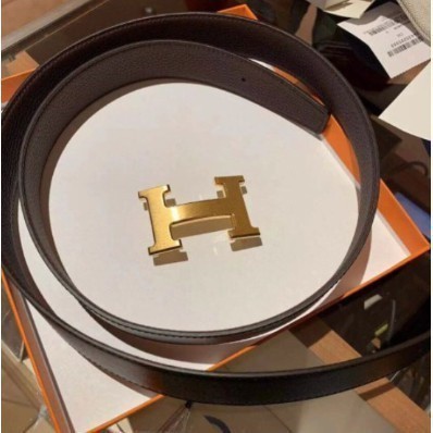 梅梅二手全新 HERMES 愛馬仕 皮帶 金頭 雙面腰帶 32MM皮帶 情侶