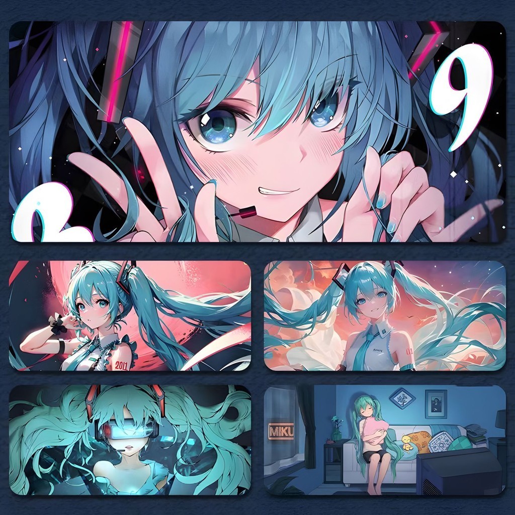 【動漫卡通桌墊】Miku初音未來鼠標墊超大加厚鼠標鍵盤筆記本電腦桌墊子