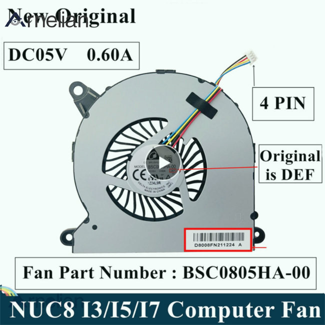 Arnelian Cpu散熱風扇兼容NUC8I7BEH NUC8 I3 I5 I7電腦風扇 BSC0805HA-00 D