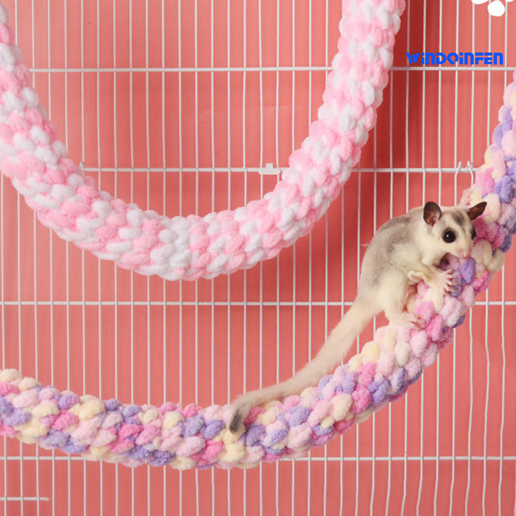 [萌寵屋]蜜袋鼯攀爬繩啃咬玩具編織繩籠子內懸掛裝飾用品倉鼠鸚鵡鞦韆