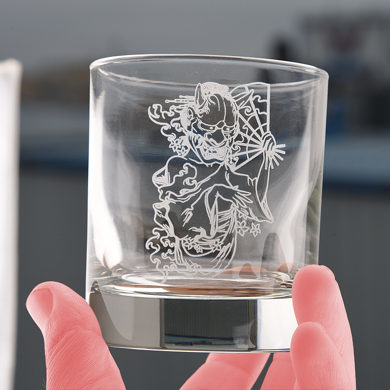 客製化【水杯】日本武士系列 私人訂製 玻璃杯 專屬個人 雕刻酒杯水杯 300ML厚底