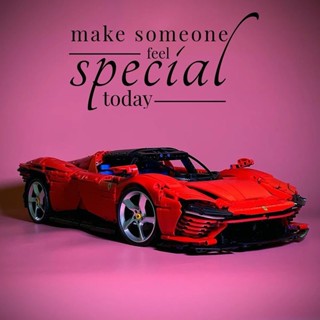 『臺灣現貨』法拉利迪通拿SP3拼裝模型跑車積木『1:1復刻』Ferrari Daytona積木玩具車 男生禮物 收藏擺飾